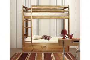 Кровать двухъярусная из массивной древесины Классика в Миассе - miass.ok-mebel.com | фото 1