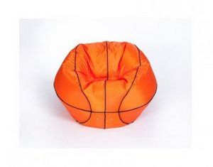Кресло-мешок Баскетбольный мяч малый оранжево-черное в Миассе - miass.ok-mebel.com | фото 1