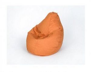 Кресло-мешок Груша велюр оранжевое малое в Миассе - miass.ok-mebel.com | фото 1