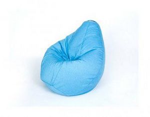 Кресло-мешок Груша велюр голубое малое в Миассе - miass.ok-mebel.com | фото 1