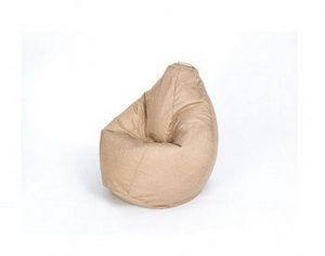 Кресло-мешок Груша велюр песочное малое в Миассе - miass.ok-mebel.com | фото 1
