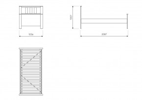 2.08.04.050.14 САГА кровать одинарная 90х200 белая/ясень в Миассе - miass.ok-mebel.com | фото 3
