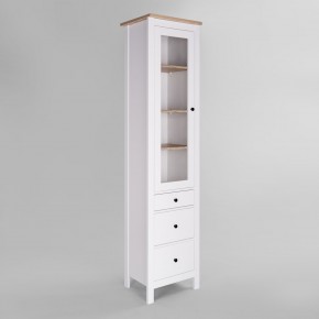 2.08.07.120.14 САГА шкаф с витриной 50 белый/ясень RU в Миассе - miass.ok-mebel.com | фото