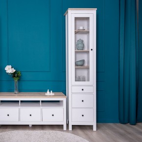 2.08.07.120.14 САГА шкаф с витриной 50 белый/ясень RU в Миассе - miass.ok-mebel.com | фото 3