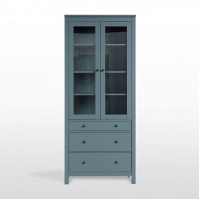 2.08.07.130.6 САГА шкаф с витриной 90 темно-бирюзовый RU в Миассе - miass.ok-mebel.com | фото 2