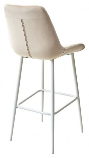 Барный стул ХОФМАН, цвет H-06 Бежевый, велюр / белый каркас М-City в Миассе - miass.ok-mebel.com | фото 4