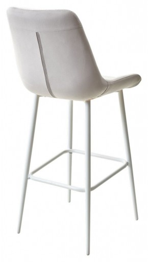 Барный стул ХОФМАН, цвет H-09 Светло-серый, велюр / белый каркас М-City в Миассе - miass.ok-mebel.com | фото 4