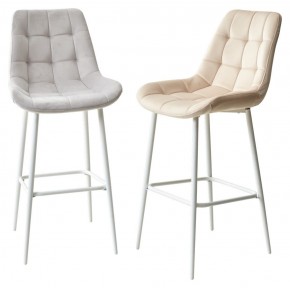Барный стул ХОФМАН, цвет H-09 Светло-серый, велюр / белый каркас М-City в Миассе - miass.ok-mebel.com | фото 5