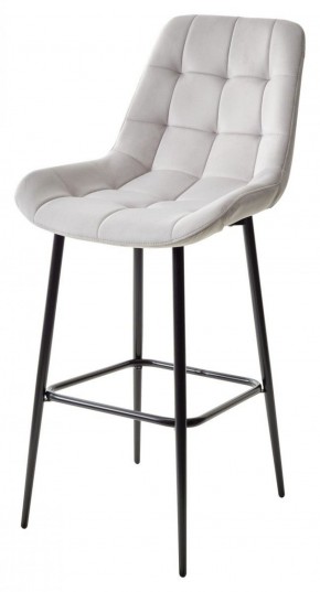 Барный стул ХОФМАН, цвет H-09 Светло-серый, велюр / черный каркас М-City в Миассе - miass.ok-mebel.com | фото