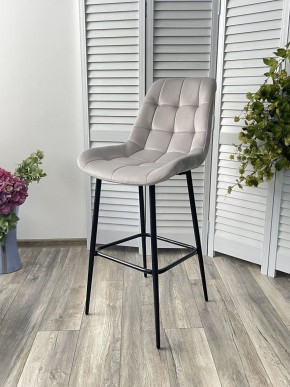 Барный стул ХОФМАН, цвет H-09 Светло-серый, велюр / черный каркас М-City в Миассе - miass.ok-mebel.com | фото 2