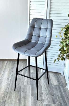Барный стул ХОФМАН, цвет H-14 Серый, велюр / черный каркас М-City в Миассе - miass.ok-mebel.com | фото 2