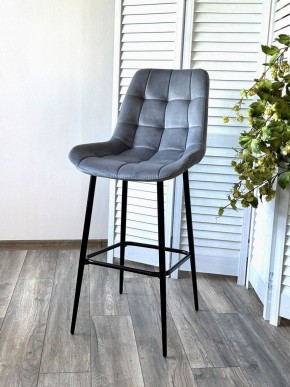Барный стул ХОФМАН, цвет H-14 Серый, велюр / черный каркас М-City в Миассе - miass.ok-mebel.com | фото 3