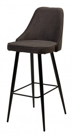 Барный стул NEPAL-BAR ГРАФИТ #14, велюр/ черный каркас (H=78cm) М-City в Миассе - miass.ok-mebel.com | фото