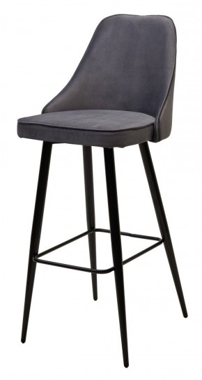 Барный стул NEPAL-BAR СЕРЫЙ #27, велюр/ черный каркас (H=78cm) М-City в Миассе - miass.ok-mebel.com | фото
