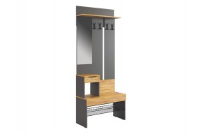 БАСКО Прихожая К5 (графит) в Миассе - miass.ok-mebel.com | фото 2