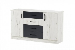 БЕАТРИС Комод К1400 (дуб крафт белый/антрацит) в Миассе - miass.ok-mebel.com | фото 2