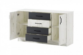 БЕАТРИС Комод К1400 (дуб крафт белый/антрацит) в Миассе - miass.ok-mebel.com | фото 3