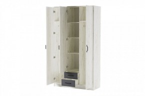 БЕАТРИС Шкаф Трио (дуб крафт белый/антрацит) в Миассе - miass.ok-mebel.com | фото 2