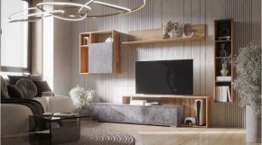 ДАЛЛАС Гостиная (модульная) цемент темный в Миассе - miass.ok-mebel.com | фото
