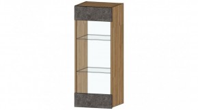 ДАЛЛАС Шкаф со стеклом (цемент темный) в Миассе - miass.ok-mebel.com | фото