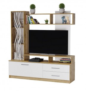 ДАРЬЯ Гостиная (Дуб вотан/Белый глянец) модульная в Миассе - miass.ok-mebel.com | фото 4