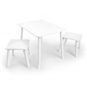Детский комплект стол и два табурета Rolti Baby (белая столешница/белое сиденье/белые ножки) в Миассе - miass.ok-mebel.com | фото