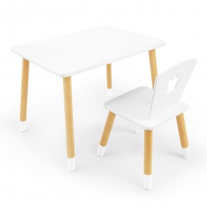 Детский комплект стол и стул «Корона» Rolti Baby (белый/береза, массив березы/мдф) в Миассе - miass.ok-mebel.com | фото