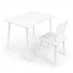 Детский комплект стол и стул «Мишка» Rolti Baby (белый/белый, массив березы/мдф) в Миассе - miass.ok-mebel.com | фото
