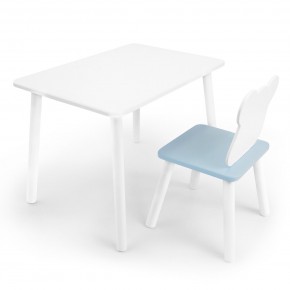 Детский комплект стол и стул «Мишка» Rolti Baby (белый/голубой, массив березы/мдф) в Миассе - miass.ok-mebel.com | фото