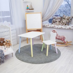 Детский комплект стол и стул «Мишка» Rolti Baby (белый/цветной, массив березы/мдф) в Миассе - miass.ok-mebel.com | фото 2