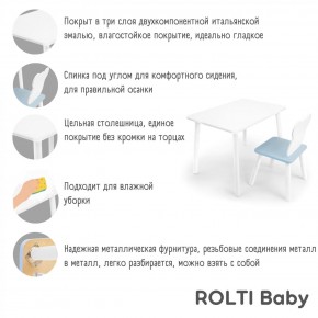 Детский комплект стол и стул «Мишка» Rolti Baby  (голубая столешница/белое сиденье/белые ножки) в Миассе - miass.ok-mebel.com | фото 4