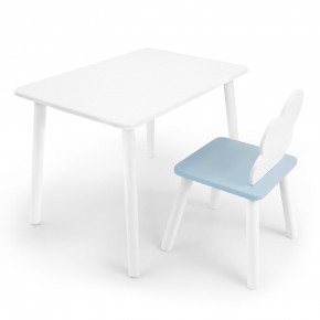 Детский комплект стол и стул «Облачко» Rolti Baby (белый/голубой, массив березы/мдф) в Миассе - miass.ok-mebel.com | фото