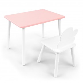 Детский комплект стол и стул «Облачко» Rolti Baby (розовый/белый, массив березы/мдф) в Миассе - miass.ok-mebel.com | фото