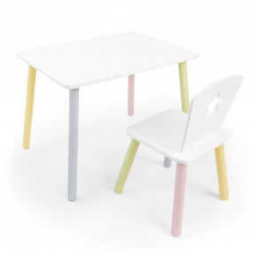 Детский комплект стол и стул «Звезда» Rolti Baby (белый/цветной, массив березы/мдф) в Миассе - miass.ok-mebel.com | фото