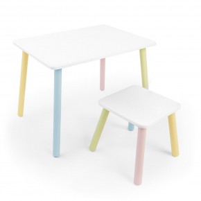 Детский комплект стол и табурет Rolti Baby (белая столешница/белое сиденье/цветные ножки) в Миассе - miass.ok-mebel.com | фото