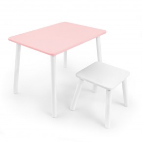 Детский комплект стол и табурет Rolti Baby (розовая столешница/белое сиденье/белые ножки) в Миассе - miass.ok-mebel.com | фото