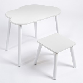 Детский комплект стол ОБЛАЧКО  и табурет Rolti Baby (белая столешница/белое сиденье/белые ножки) в Миассе - miass.ok-mebel.com | фото