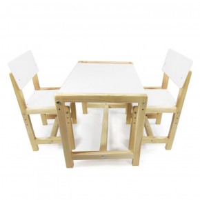 Детский растущий комплект стол и два стула  Я САМ "Лофт" (Белый, Сосна) в Миассе - miass.ok-mebel.com | фото