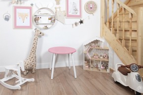 Детский стол круглый Rolti Baby (розовый/белый, массив березы/мдф) в Миассе - miass.ok-mebel.com | фото