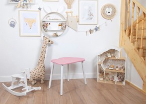 Детский стол Rolti Baby «Облачко»  (розовый/белый, массив березы/мдф) в Миассе - miass.ok-mebel.com | фото