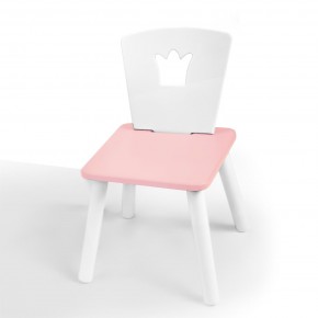 Детский стул Корона (Белый/Розовый/Белый) в Миассе - miass.ok-mebel.com | фото