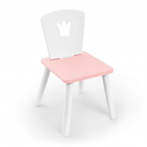 Детский стул Rolti Baby «Корона» (белый/розовый/белый, массив березы/мдф) в Миассе - miass.ok-mebel.com | фото 1