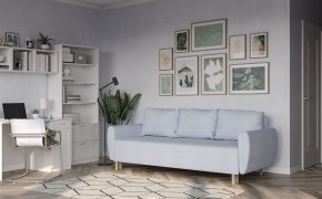 Диван-кровать Тулисия пастельно-голубой, ткань рогожка в Миассе - miass.ok-mebel.com | фото 4
