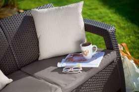 Диван пластиковый Корфу Макс (Corfu love seat max) коричневый в Миассе - miass.ok-mebel.com | фото 3