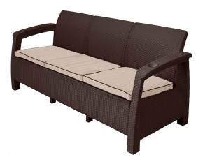 Диван Yalta Premium Sofa 3 Set (Ялта) шоколадный (+подушки под спину) в Миассе - miass.ok-mebel.com | фото 1