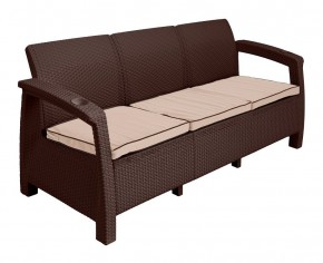 Диван Yalta Premium Sofa 3 Set (Ялта) шоколадный (+подушки под спину) в Миассе - miass.ok-mebel.com | фото 2