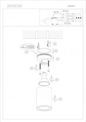 DK3007-BK Накладной светильник влагозащ., IP 44, 15 Вт, GU10, черный, алюминий в Миассе - miass.ok-mebel.com | фото 6
