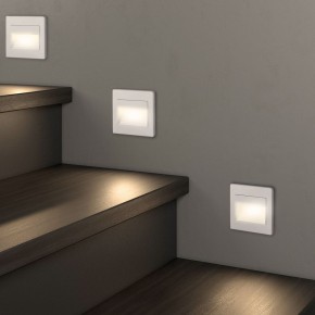 DK3050-WH Светильник встраиваемый в стену, IP 20, LED 3000, 1 Вт, белый, пластик в Миассе - miass.ok-mebel.com | фото 6