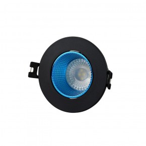 DK3061-BK+СY Встраиваемый светильник, IP 20, 10 Вт, GU5.3, LED, черный/голубой, пластик в Миассе - miass.ok-mebel.com | фото