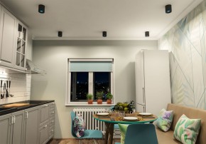 DK3090-BK+CY Светильник накладной IP 20, 10 Вт, GU5.3, LED, черный/голубой, пластик в Миассе - miass.ok-mebel.com | фото 2